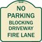 Signmission No Blocking Driveway Fire Lane Heavy-Gauge Aluminum Architectural Sign, 18" x 18", TG-1818-23852 A-DES-TG-1818-23852 - alternate 1